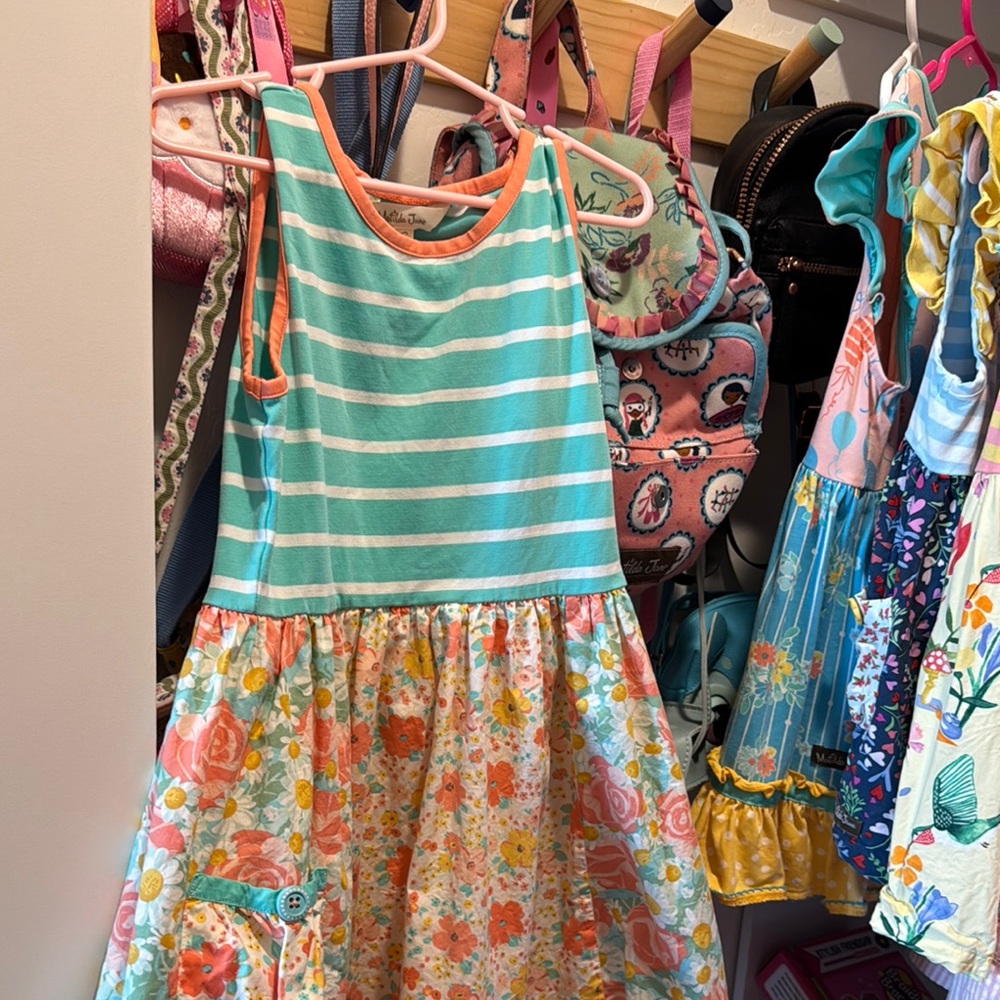 Floral Striped Kids Dress